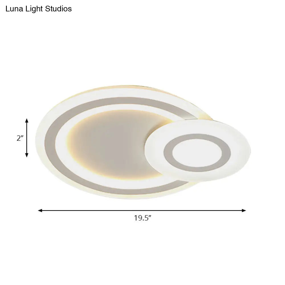 DecorBites™ DecorBites™ Sleek Flush Ceiling Mount Light - Acrylic White Finish, Ideal for Adult Bedroom