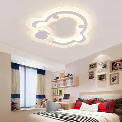 DecorBites™ DecorBites™ Sleek Flush Ceiling Mount Light - Acrylic White Finish, Ideal for Adult Bedroom