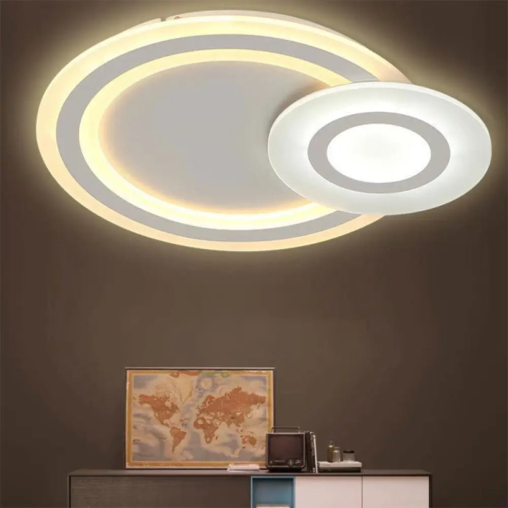 DecorBites™ DecorBites™ Sleek Flush Ceiling Mount Light - Acrylic White Finish, Ideal for Adult Bedroom