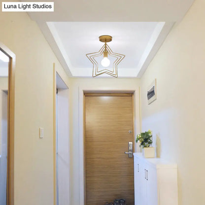 DecorBites™ DecorBites™ Sleek Geometric Metal Semi-Flush Ceiling Light Fixture