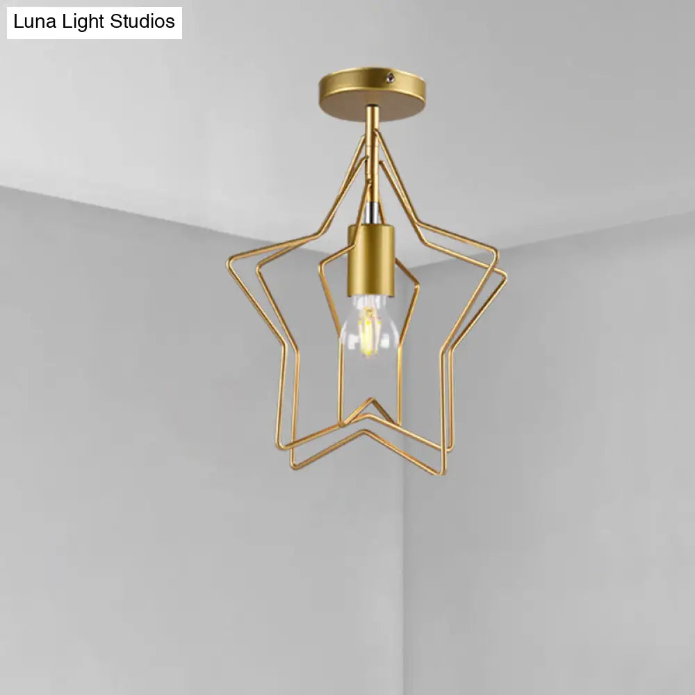 DecorBites™ DecorBites™ Sleek Geometric Metal Semi-Flush Ceiling Light Fixture