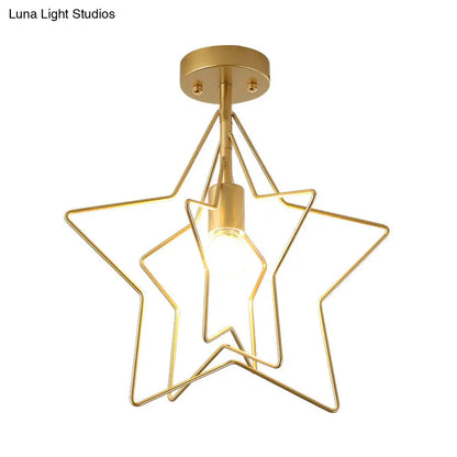 DecorBites™ DecorBites™ Sleek Geometric Metal Semi-Flush Ceiling Light Fixture