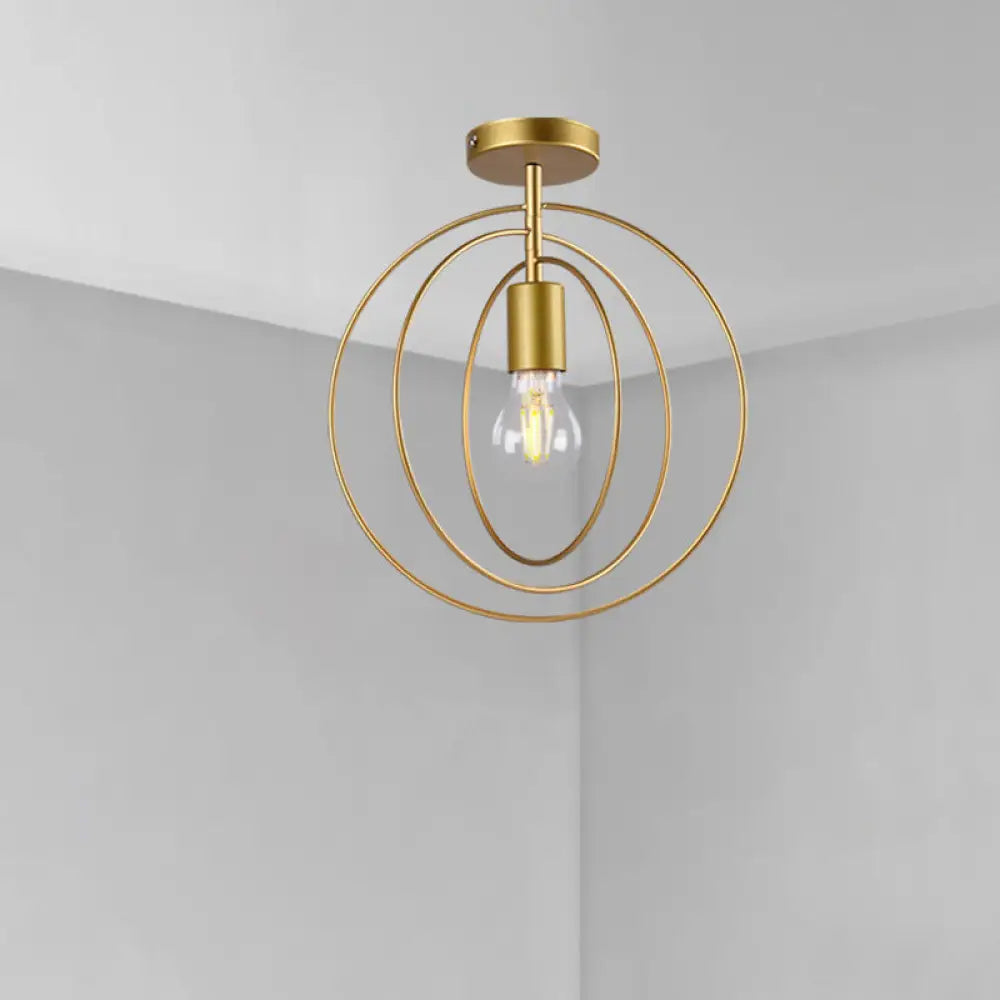 DecorBites™ DecorBites™ Sleek Geometric Metal Semi-Flush Ceiling Light Fixture