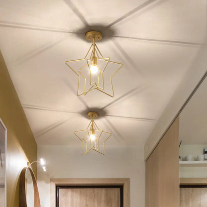 DecorBites™ DecorBites™ Sleek Geometric Metal Semi-Flush Ceiling Light Fixture