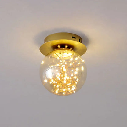 DecorBites™ DecorBites™ Sleek Glass Sphere LED Flush Mount Ceiling Light for Porch