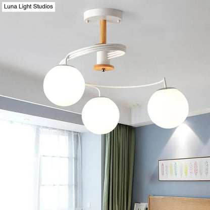DecorBites™ DecorBites™ Sleek Globe Living Room Illumination: Ultra-Contemporary Milk Glass Semi-Flush Ceiling Light