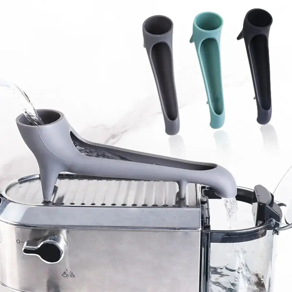 Sleek gray silicone water tank deflector with ergonomic design for easy pouring in kitchen and coffee use