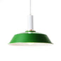 Sleek Green Barn Suspended Light: Modernist Metallic Living Room Hanging Lamp