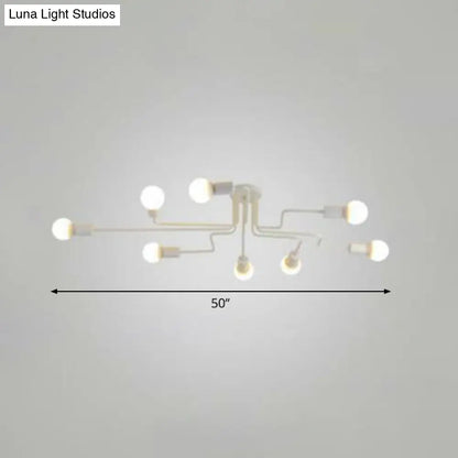DecorBites™ DecorBites™ Sleek Industrial Metallic Semi Flush Ceiling Light for Living Room - Maze Flush Mount Lighting