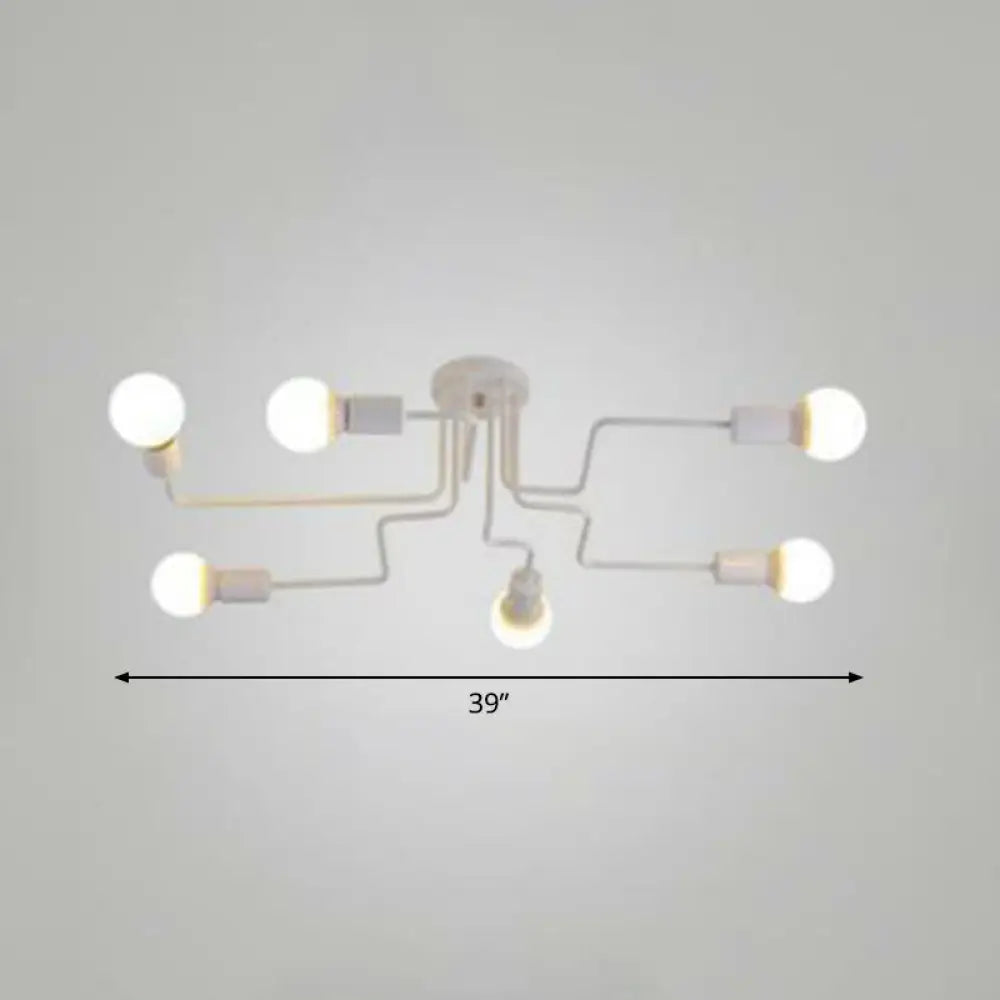DecorBites™ DecorBites™ Sleek Industrial Metallic Semi Flush Ceiling Light for Living Room - Maze Flush Mount Lighting