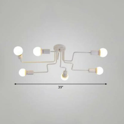 DecorBites™ DecorBites™ Sleek Industrial Metallic Semi Flush Ceiling Light for Living Room - Maze Flush Mount Lighting