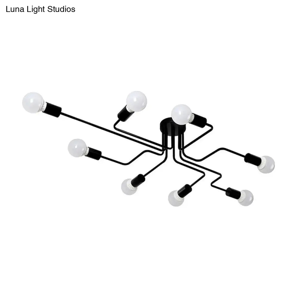 DecorBites™ DecorBites™ Sleek Industrial Metallic Semi Flush Ceiling Light for Living Room - Maze Flush Mount Lighting