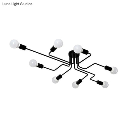 DecorBites™ DecorBites™ Sleek Industrial Metallic Semi Flush Ceiling Light for Living Room - Maze Flush Mount Lighting