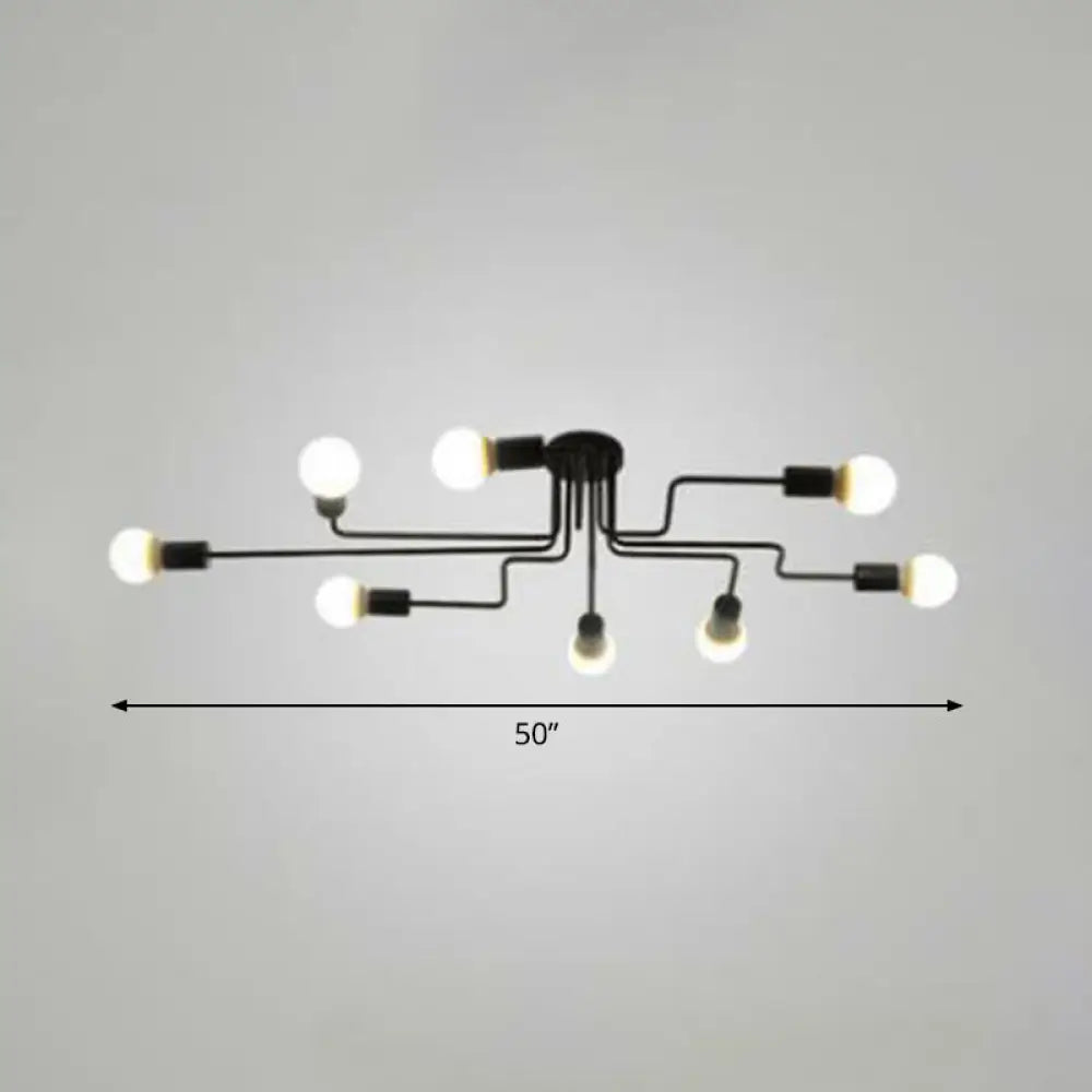 DecorBites™ DecorBites™ Sleek Industrial Metallic Semi Flush Ceiling Light for Living Room - Maze Flush Mount Lighting