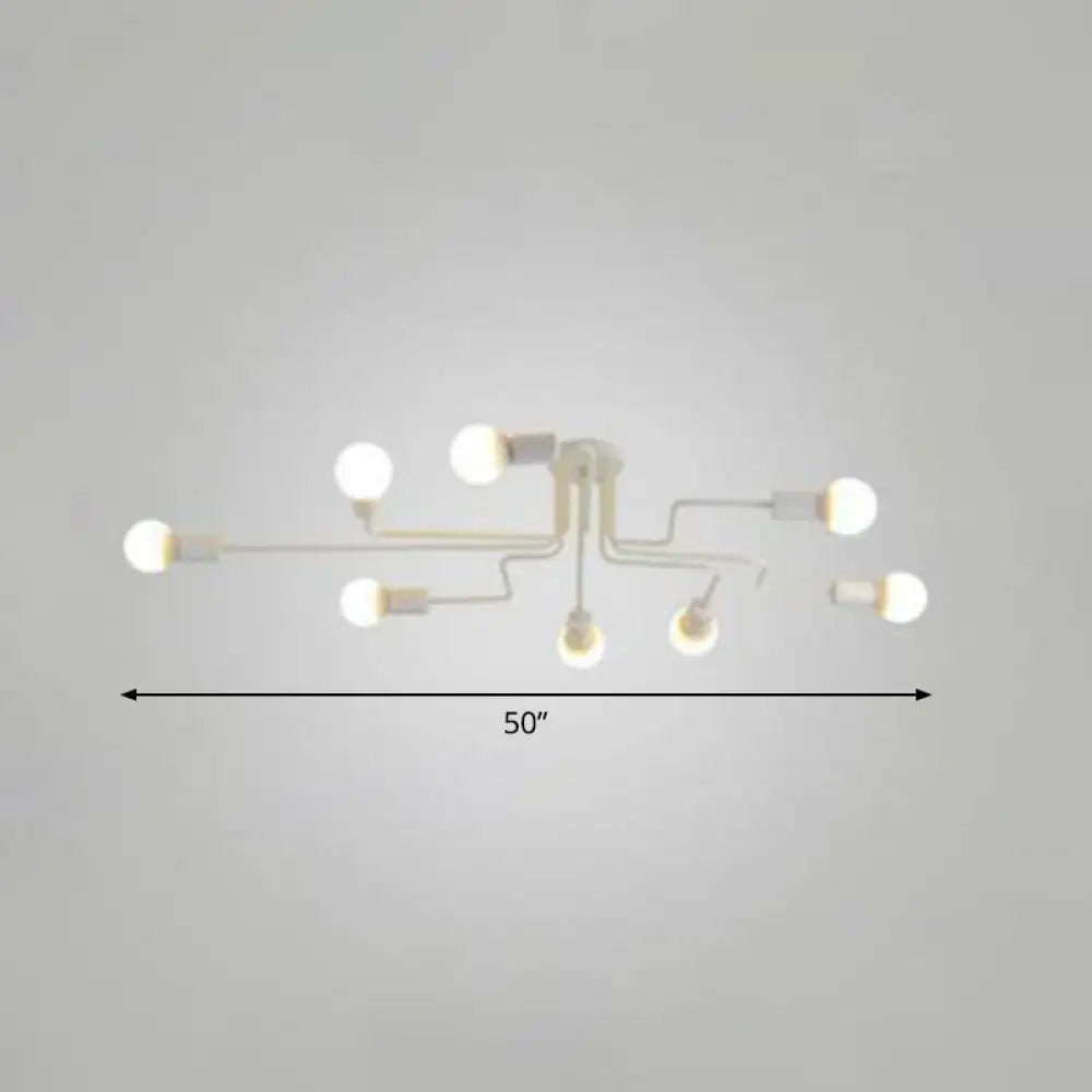 DecorBites™ DecorBites™ Sleek Industrial Metallic Semi Flush Ceiling Light for Living Room - Maze Flush Mount Lighting