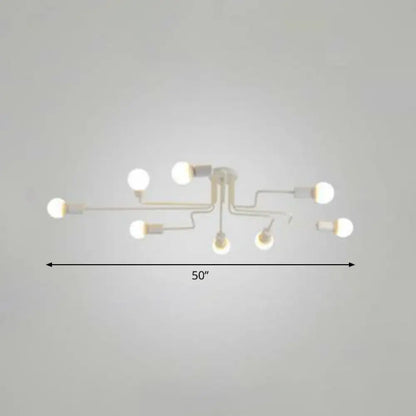 DecorBites™ DecorBites™ Sleek Industrial Metallic Semi Flush Ceiling Light for Living Room - Maze Flush Mount Lighting