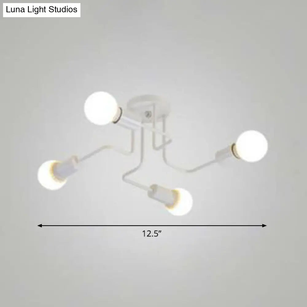 DecorBites™ DecorBites™ Sleek Industrial Metallic Semi Flush Ceiling Light for Living Room - Maze Flush Mount Lighting