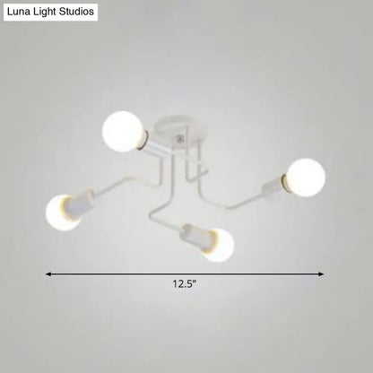 DecorBites™ DecorBites™ Sleek Industrial Metallic Semi Flush Ceiling Light for Living Room - Maze Flush Mount Lighting