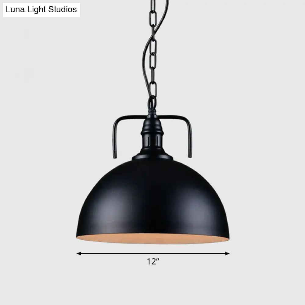 Sleek Iron Dome Pendant Light Fixture with Simplicity Design - Ideal for Restaurants (1 Bulb)