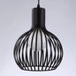 Sleek Iron Loft Pendant Light for Restaurants – Spherical Cage Design, Single-Bulb Ceiling Hanging Fixture