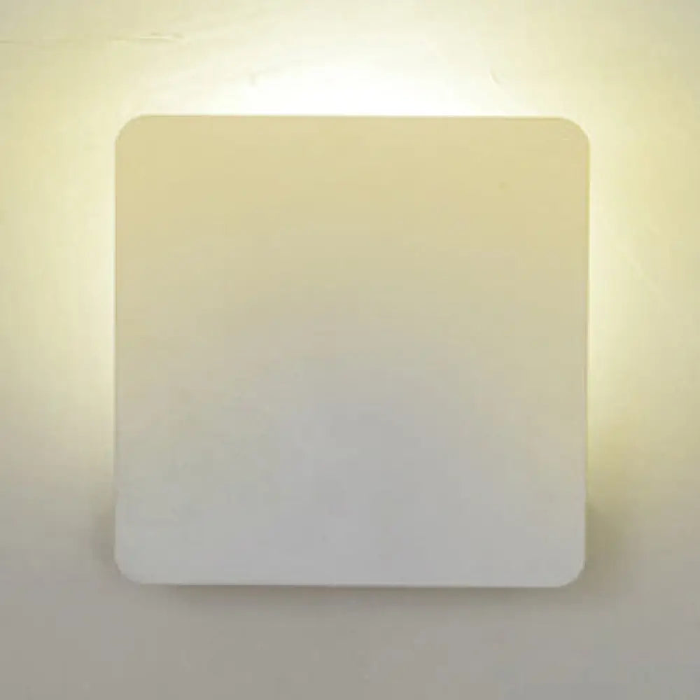 DecorBites™ DecorBites™ Sleek LED Bedroom Wall Sconce with Square Aluminum Shade - White Mounted Lamp in Warm/White Light