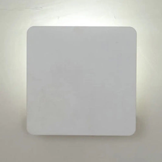 DecorBites™ DecorBites™ Sleek LED Bedroom Wall Sconce with Square Aluminum Shade - White Mounted Lamp in Warm/White Light