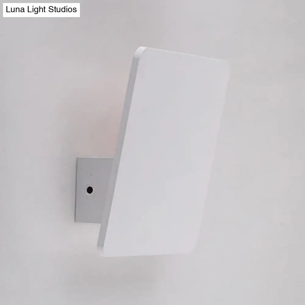 DecorBites™ DecorBites™ Sleek LED Bedroom Wall Sconce with Square Aluminum Shade - White Mounted Lamp in Warm/White Light