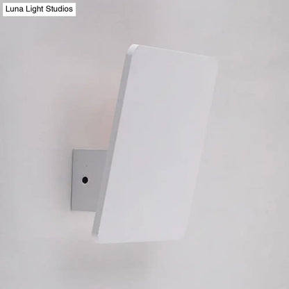 DecorBites™ DecorBites™ Sleek LED Bedroom Wall Sconce with Square Aluminum Shade - White Mounted Lamp in Warm/White Light