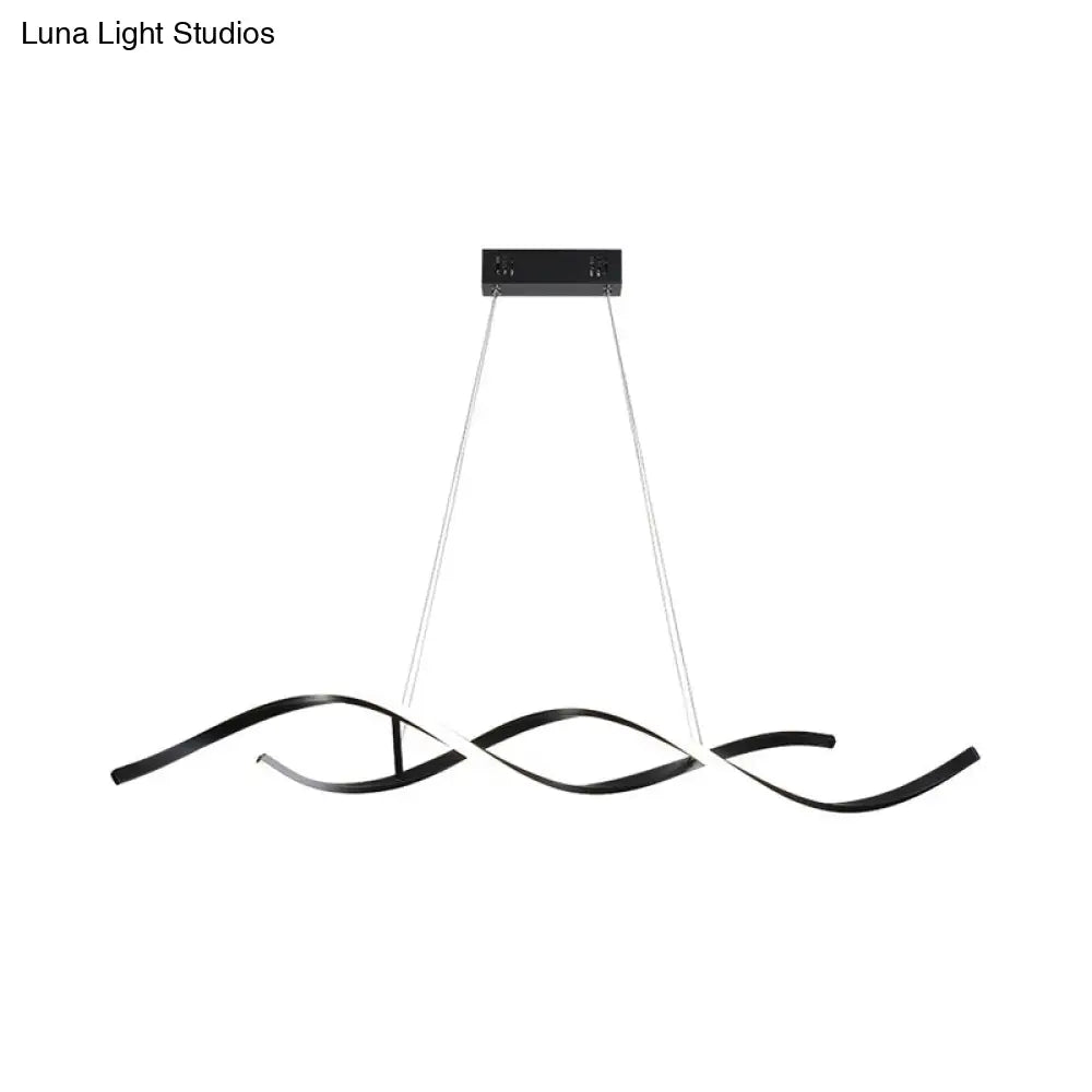 ثريا ديكوربايتس™ الأنيقة لغرفة الطعام LED - إضاءة جزيرة بسيطة من الألومنيوم الملتوي