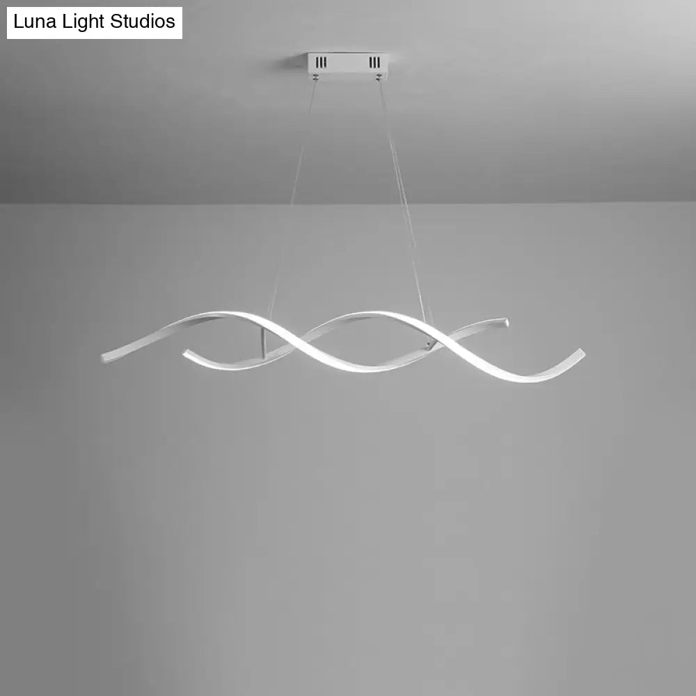 ثريا ديكوربايتس™ الأنيقة لغرفة الطعام LED - إضاءة جزيرة بسيطة من الألومنيوم الملتوي