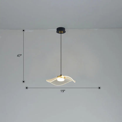 Sleek LED Pendulum Light: Ruffled Design, Clear Acrylic, Ideal for Dining Room