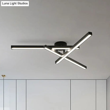 DecorBites™ DecorBites™ Sleek LED Semi Flush Mount Ceiling Light Fixture for Living Room, Minimalist Metal Design