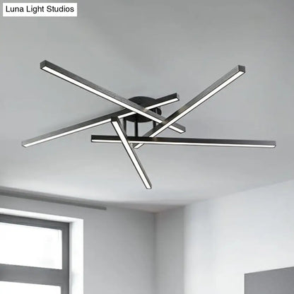 DecorBites™ DecorBites™ Sleek LED Semi Flush Mount Ceiling Light Fixture for Living Room, Minimalist Metal Design
