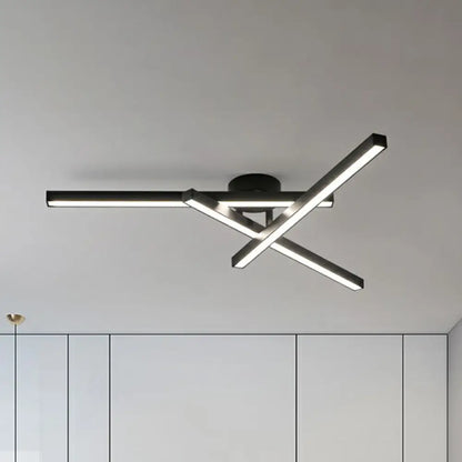 DecorBites™ DecorBites™ Sleek LED Semi Flush Mount Ceiling Light Fixture for Living Room, Minimalist Metal Design