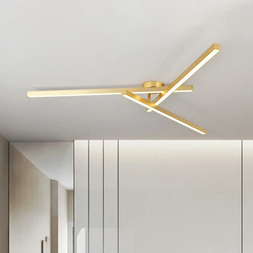 DecorBites™ DecorBites™ Sleek LED Semi Flush Mount Ceiling Light Fixture for Living Room, Minimalist Metal Design