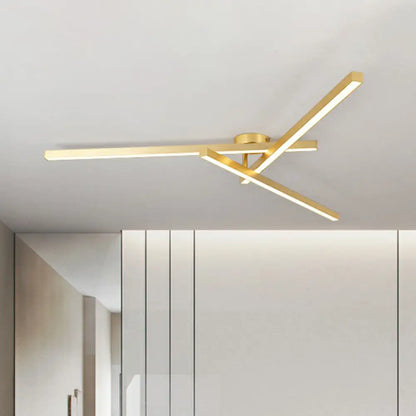 DecorBites™ DecorBites™ Sleek LED Semi Flush Mount Ceiling Light Fixture for Living Room, Minimalist Metal Design