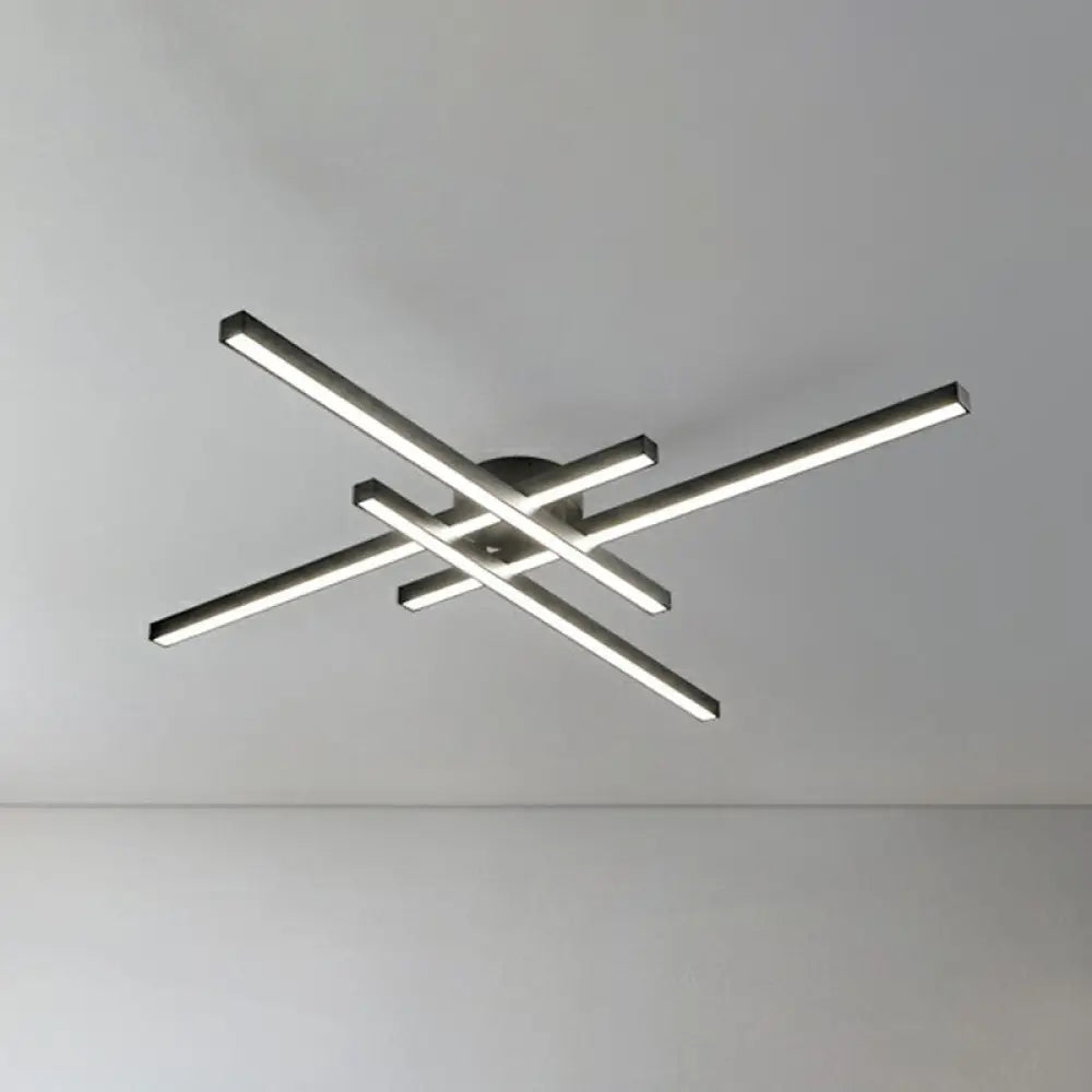 DecorBites™ DecorBites™ Sleek LED Semi Flush Mount Ceiling Light Fixture for Living Room, Minimalist Metal Design