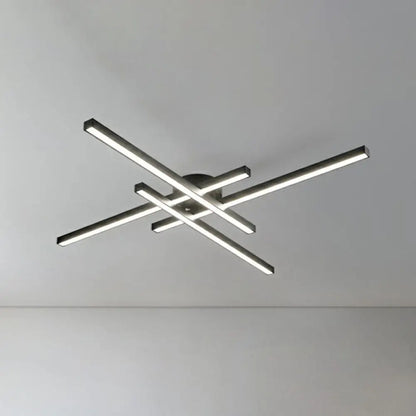 DecorBites™ DecorBites™ Sleek LED Semi Flush Mount Ceiling Light Fixture for Living Room, Minimalist Metal Design