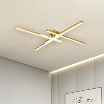 DecorBites™ DecorBites™ Sleek LED Semi Flush Mount Ceiling Light Fixture for Living Room, Minimalist Metal Design