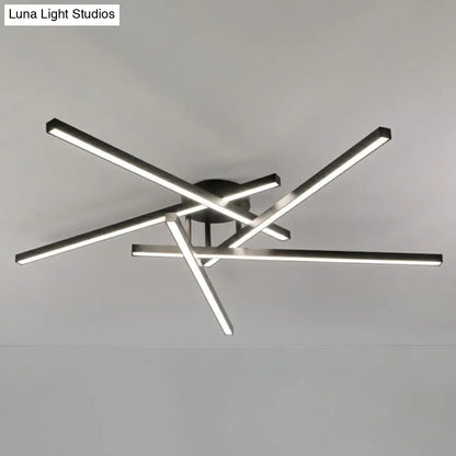 DecorBites™ DecorBites™ Sleek LED Semi Flush Mount Ceiling Light Fixture for Living Room, Minimalist Metal Design
