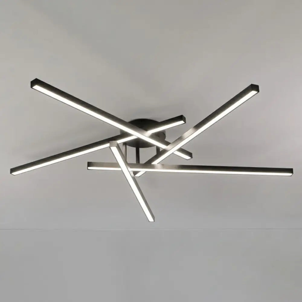 DecorBites™ DecorBites™ Sleek LED Semi Flush Mount Ceiling Light Fixture for Living Room, Minimalist Metal Design