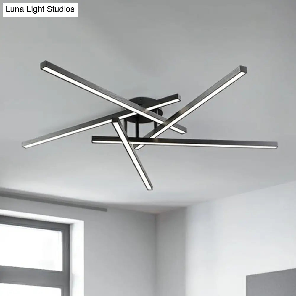 DecorBites™ DecorBites™ Sleek LED Semi Flush Mount Ceiling Light Fixture for Living Room, Minimalist Metal Design