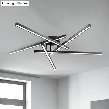 DecorBites™ DecorBites™ Sleek LED Semi Flush Mount Ceiling Light Fixture for Living Room, Minimalist Metal Design