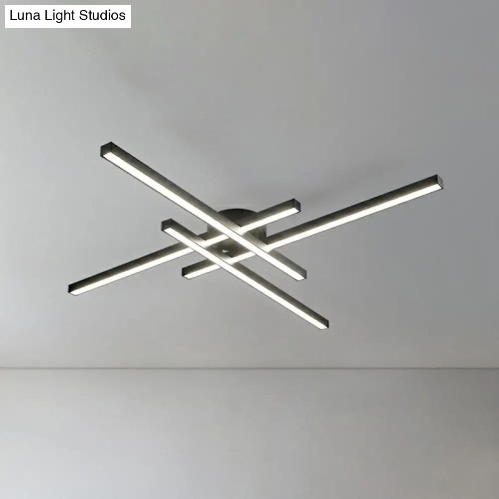 DecorBites™ DecorBites™ Sleek LED Semi Flush Mount Ceiling Light Fixture for Living Room, Minimalist Metal Design