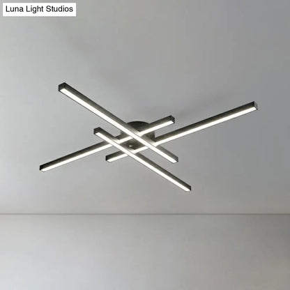 DecorBites™ DecorBites™ Sleek LED Semi Flush Mount Ceiling Light Fixture for Living Room, Minimalist Metal Design