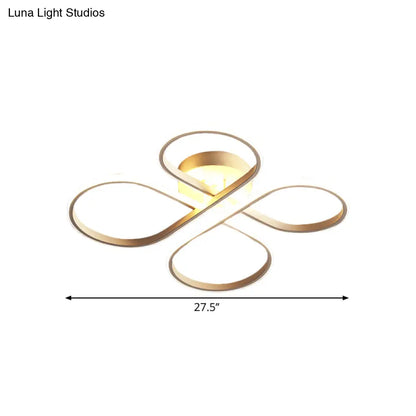 DecorBites™ DecorBites™ Sleek LED Semi Flush White Floral Close to Ceiling Light, Acrylic Shade, Warm/White Light - 23"/27.5" W