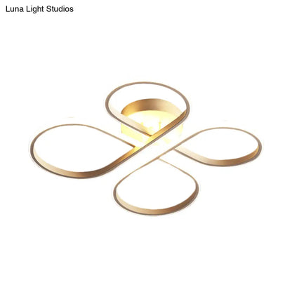 DecorBites™ DecorBites™ Sleek LED Semi Flush White Floral Close to Ceiling Light, Acrylic Shade, Warm/White Light - 23"/27.5" W