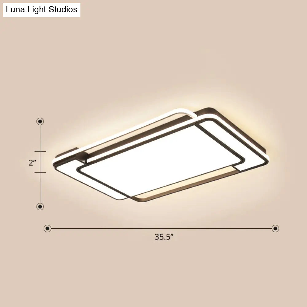DecorBites™ DecorBites™ Sleek Living Room Illumination: Black Acrylic LED Rectangular Flush Mount Ceiling Lamp