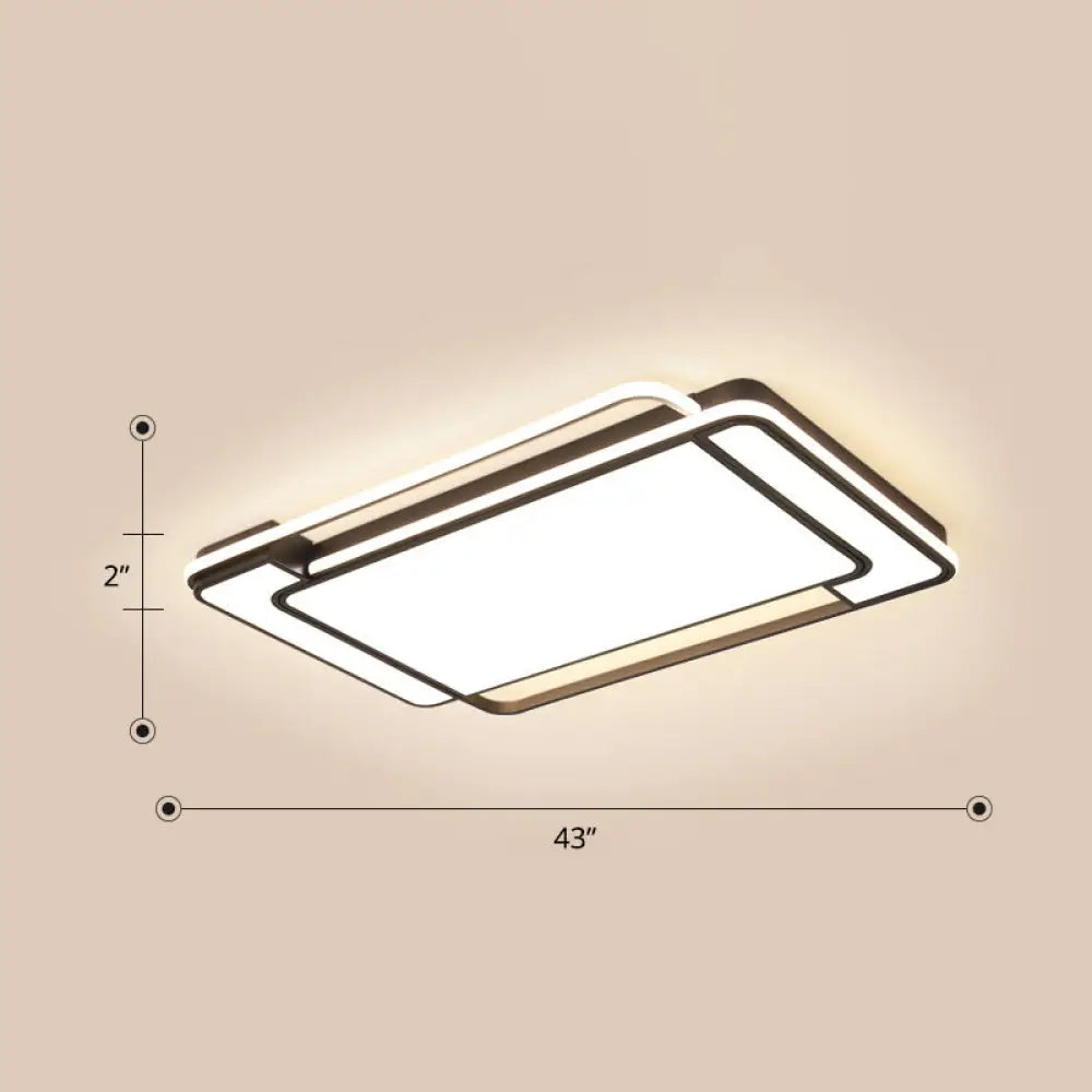 DecorBites™ DecorBites™ Sleek Living Room Illumination: Black Acrylic LED Rectangular Flush Mount Ceiling Lamp