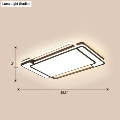 DecorBites™ DecorBites™ Sleek Living Room Illumination: Black Acrylic LED Rectangular Flush Mount Ceiling Lamp